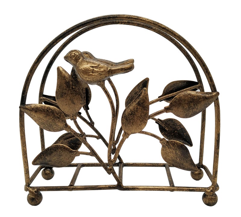 Owlgift Cast Iron Bird & Tree Classic Napkin Holder/Tabletop Freestanding Tissue Dispenser, Bronze - Image 2